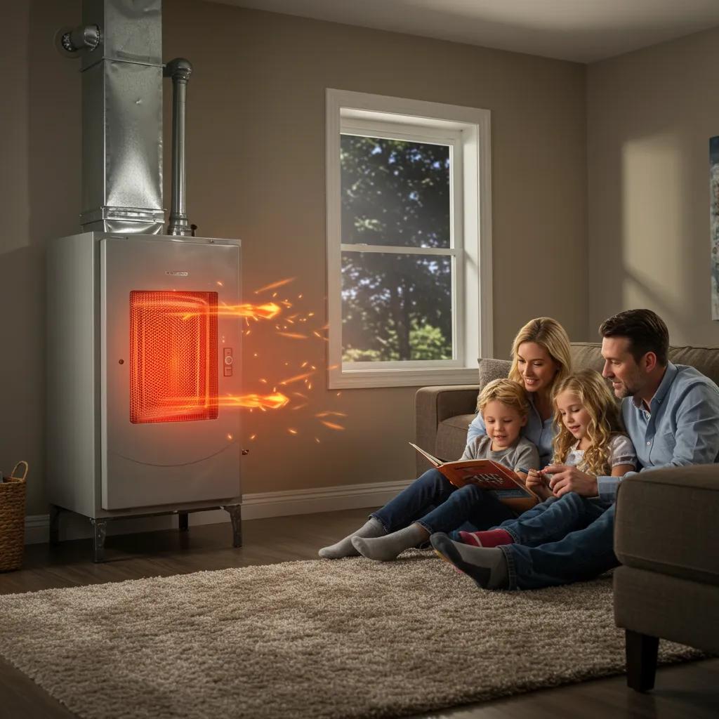 Family enjoying comfort in a home with a high-efficiency furnace